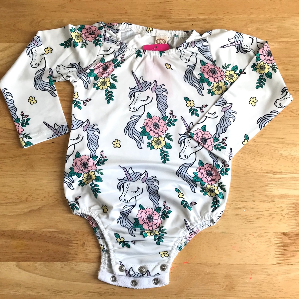 🦄 Girls Unicorn Bodysuit Size 3 🍭 NWT